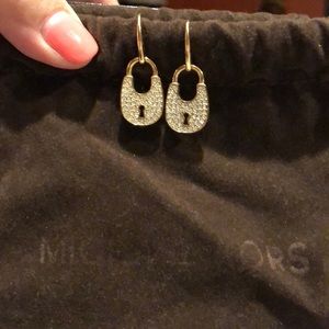 MK lock earrings